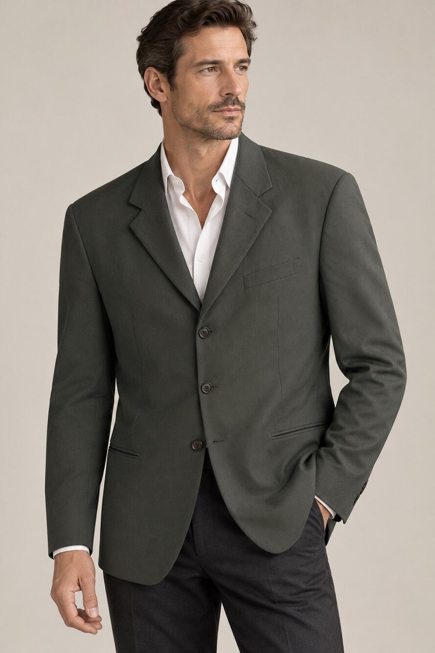 Armani Collezioni Men’s 43L Virgin Wool Pinstripe Blazer Made in Italy